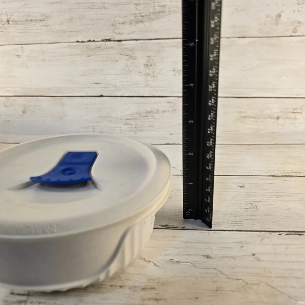 CorningWare French White Stoneware Bowl Set 16oz 24oz with Vented Lids 2pc